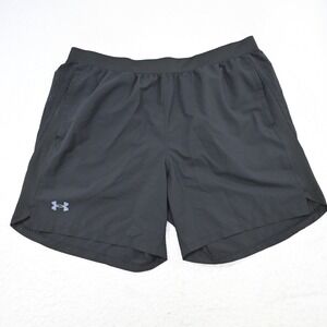Under Armour Gym Shorts Mens 2XL XXL 7" Black HeatGear Fiited Lined W/ Pockets